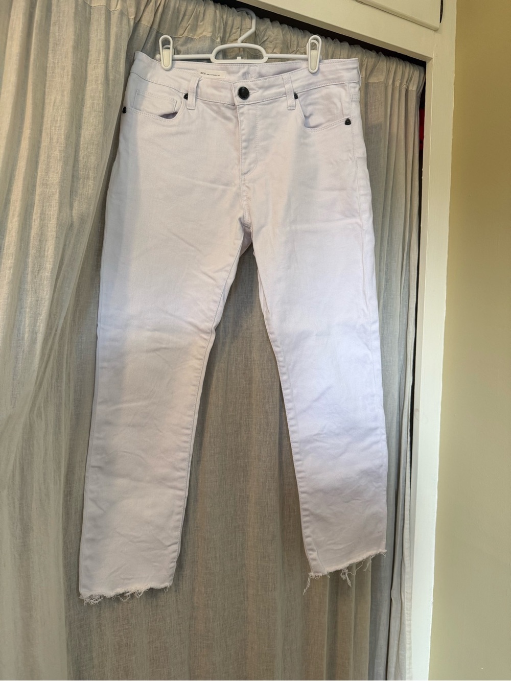 Kut from the Kloth Reese straight ankle, raw hem jeans